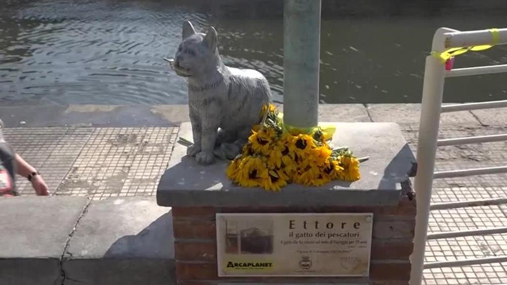 statua-di-gatto-con-fiori