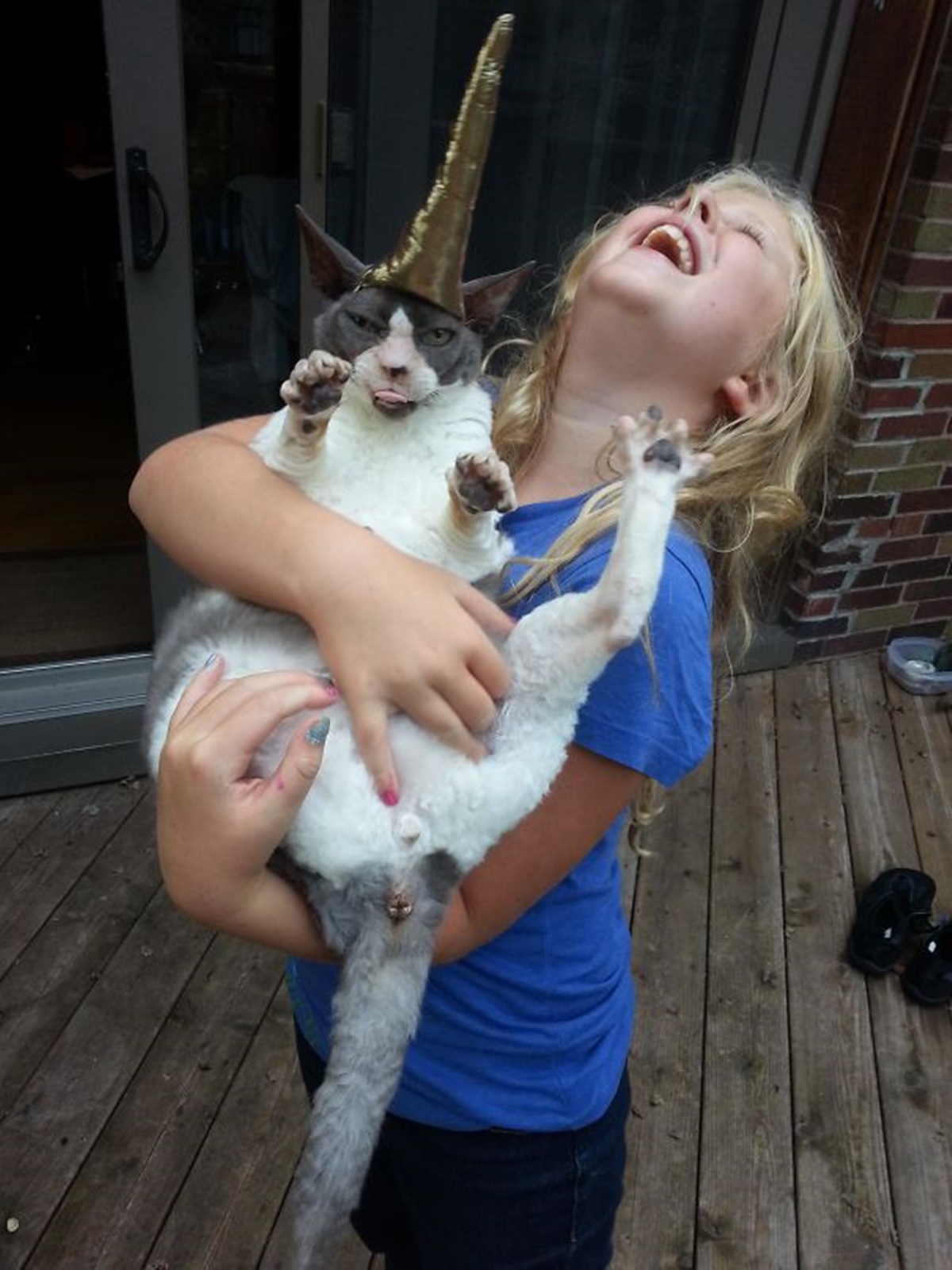 bambina con gatto in braccio