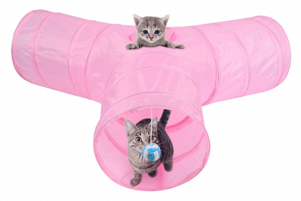 tunnel per gatti rosa
