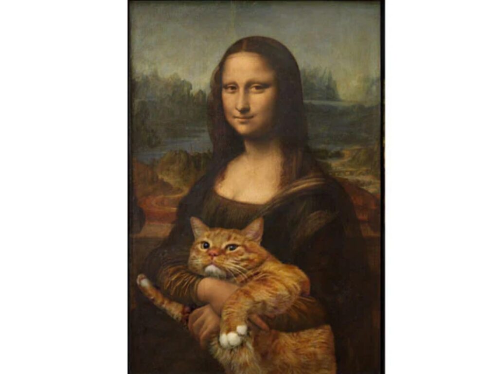 gatto gioconda buffo