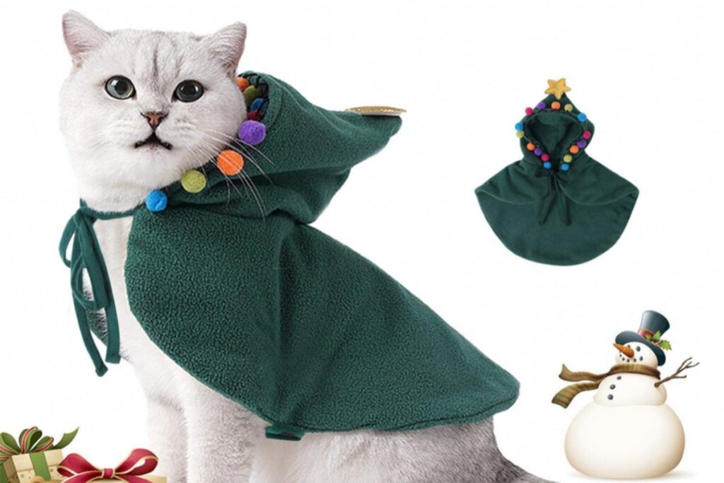 mantello natalizio per gatto