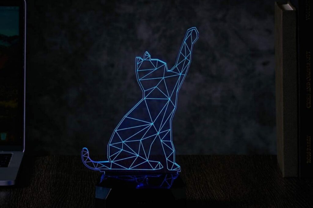 lampada 3d a forma di gatto