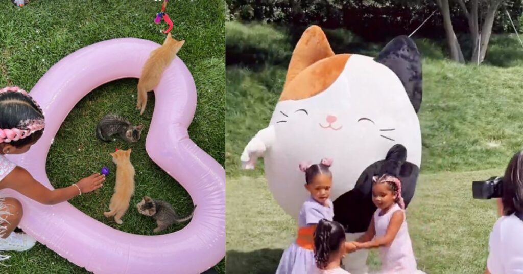 Khloé Kardashian organizza una bellissima festa a tema "gatto"