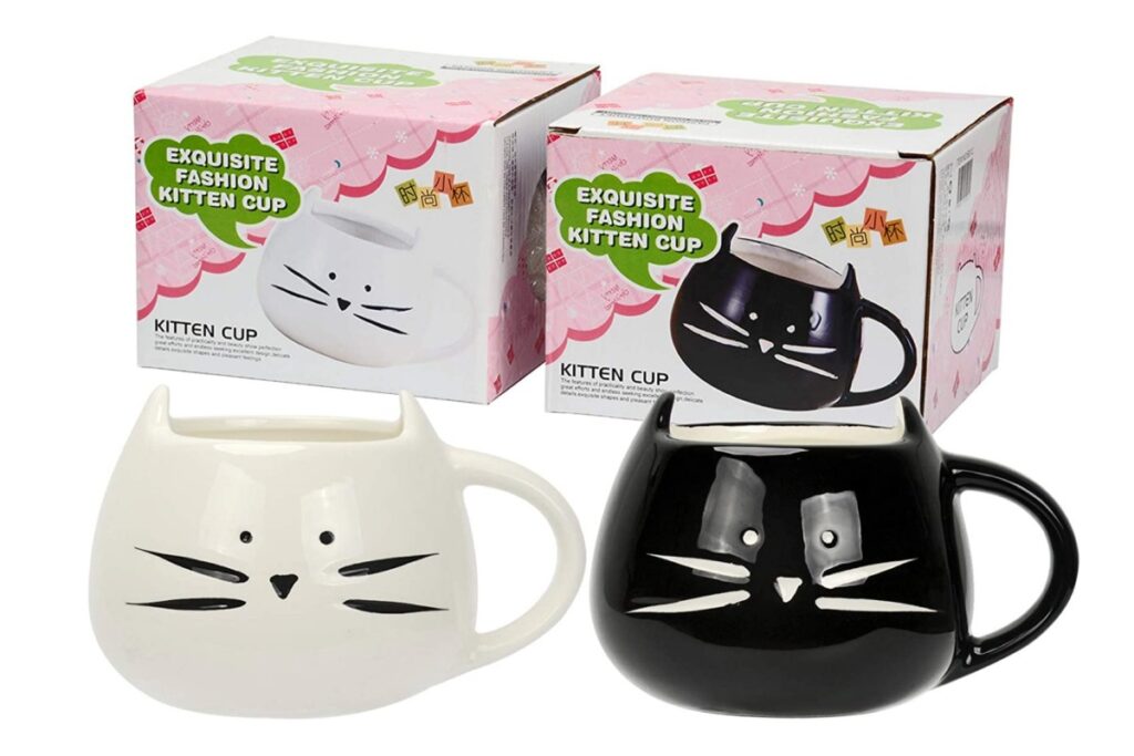 set di tazze da tè con i gatti