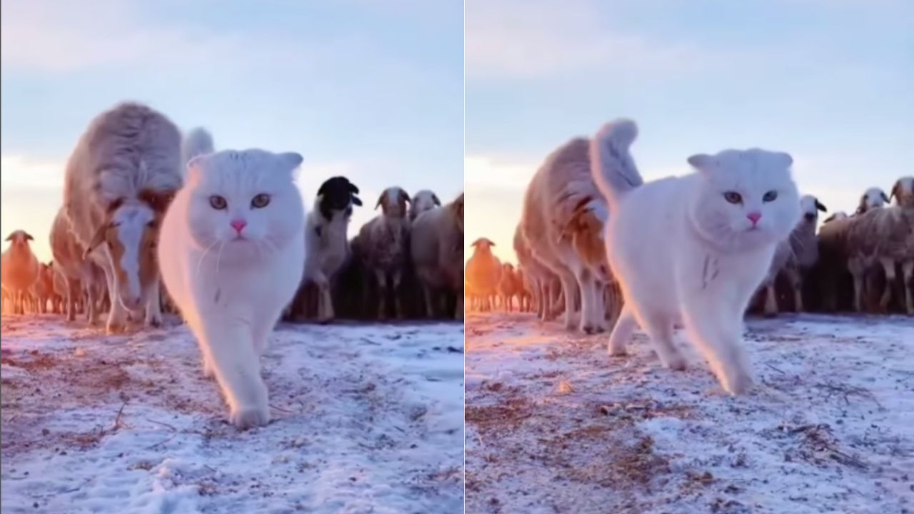 gatto guida pecore