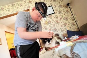 Una storia commovente: questo ragazzo è diventato il badante del suo gatto diabetico