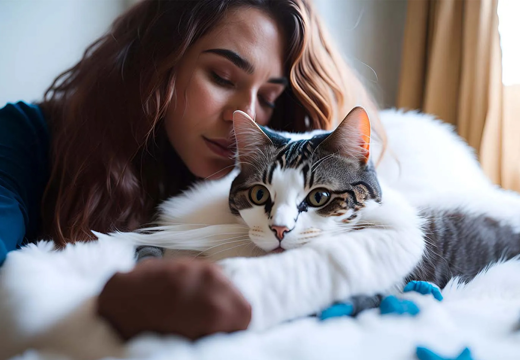 gatto disteso sul letto