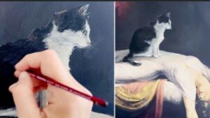 La donna salva una gatta e lei “ricambia” diventando la musa ispiratrice per tutte le sue opere
